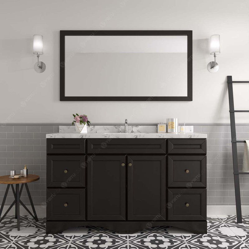 Modern Fittings Talisa 60" Single Bath Vanity with Cultured Marble Quartz Top and Square Sink