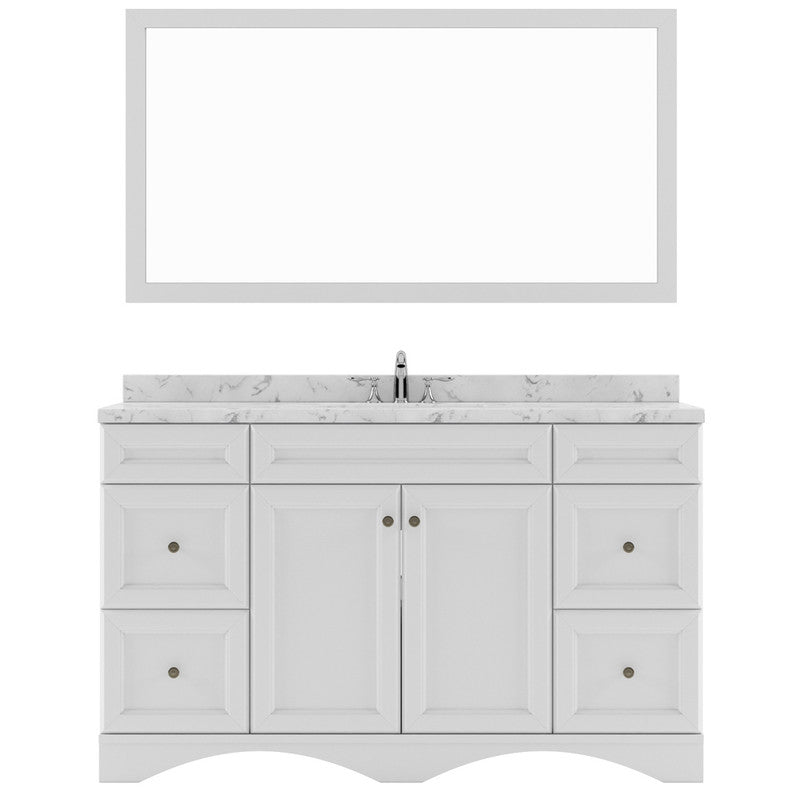 Modern Fittings Talisa 60" Single Bath Vanity with Cultured Marble Quartz Top and Square Sink Nickel Faucet