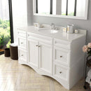 Modern Fittings Talisa 60" Single Bath Vanity with Dazzle White Quartz Top and Round Sink Nickel Faucet