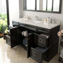 Modern Fittings Talisa 60" Single Bath Vanity with Dazzle White Quartz Top and Square Sink