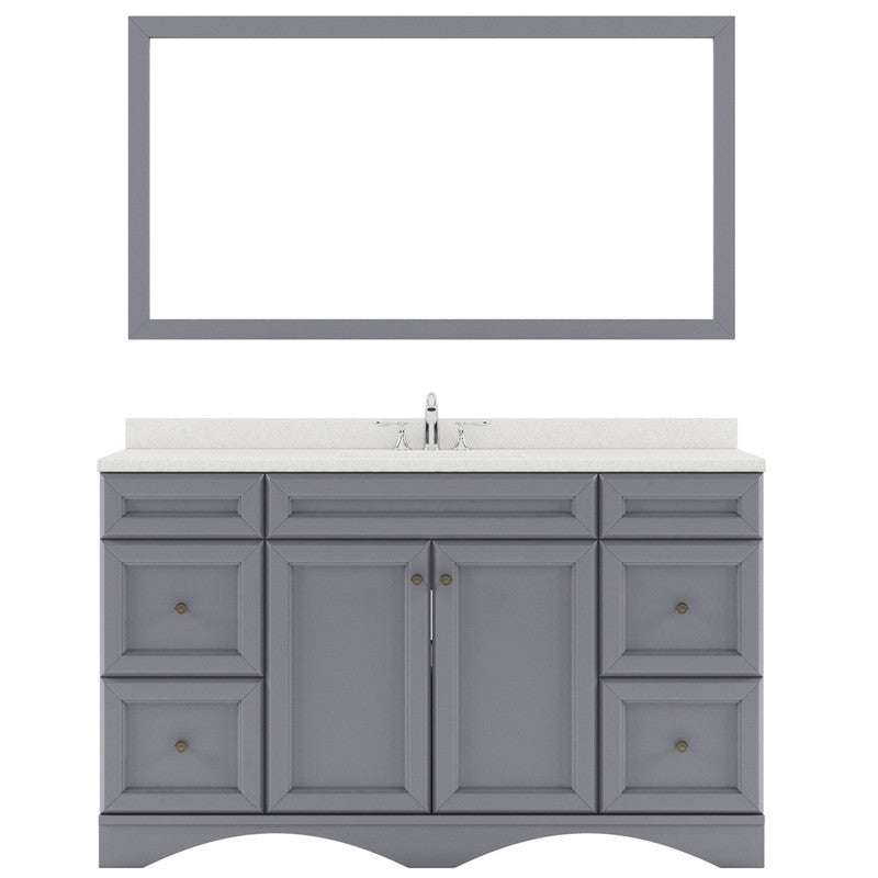 Modern Fittings Talisa 60" Single Bath Vanity with Dazzle White Quartz Top and Square Sink