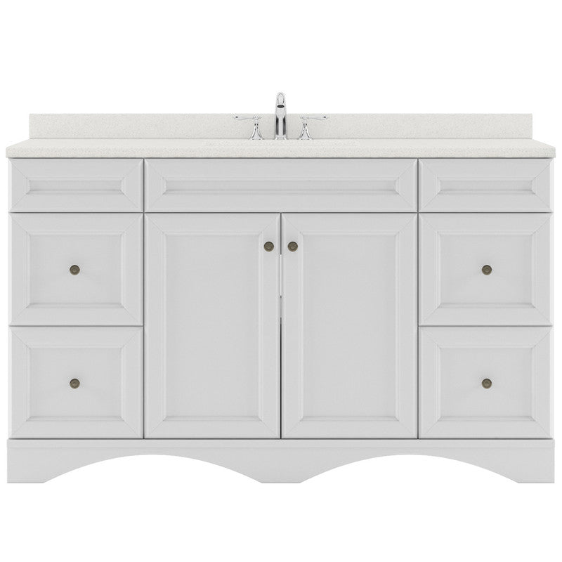 Modern Fittings Talisa 60" Single Bath Vanity with Dazzle White Quartz Top and Square Sink