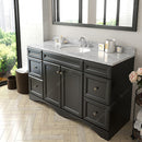 Modern Fittings Talisa 60" Single Bath Vanity with White Marble Top and Round Sink