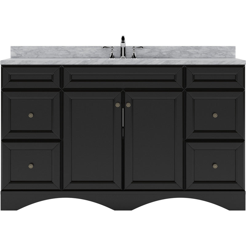 Modern Fittings Talisa 60" Single Bath Vanity with White Marble Top and Round Sink