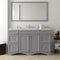 Modern Fittings Talisa 60" Single Bath Vanity with White Marble Top and Round Sink