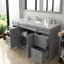 Modern Fittings Talisa 60" Single Bath Vanity with White Marble Top and Round Sink