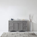 Modern Fittings Talisa 60" Single Bath Vanity with White Marble Top and Round Sink