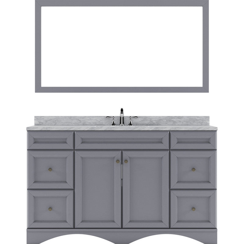 Modern Fittings Talisa 60" Single Bath Vanity with White Marble Top and Round Sink