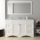 Modern Fittings Talisa 60" Single Bath Vanity with White Marble Top and Round Sink Nickel Faucet