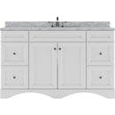 Modern Fittings Talisa 60" Single Bath Vanity with White Marble Top and Round Sink