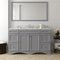 Modern Fittings Talisa 60" Single Bath Vanity with White Marble Top and Square Sink