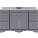 Modern Fittings Talisa 60" Single Bath Vanity with White Marble Top and Square Sink