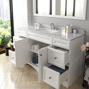 Modern Fittings Talisa 60" Single Bath Vanity with White Marble Top and Square Sink