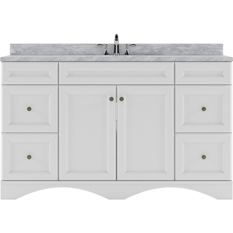 Modern Fittings Talisa 60" Single Bath Vanity with White Marble Top and Square Sink