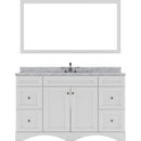 Modern Fittings Talisa 60" Single Bath Vanity in Espresso with White Marble Top and Square Sink with Brushed Nickel Faucet with Matching Mirror