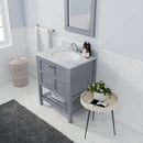 Modern Fittings Winterfell 30" Single Bath Vanity with White Marble Top and Round Sink