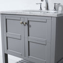 Modern Fittings Winterfell 30" Single Bath Vanity with White Marble Top and Round Sink