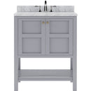 Modern Fittings Winterfell 30" Single Bath Vanity with White Marble Top and Round Sink