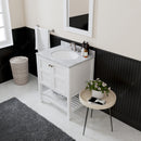 Modern Fittings Winterfell 30" Single Bath Vanity with White Marble Top and Round Sink