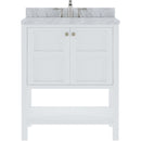 Modern Fittings Winterfell 30" Single Bath Vanity with White Marble Top and Round Sink