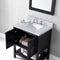 Modern Fittings Winterfell 30" Single Bath Vanity with White Marble Top and Square Sink Nickel Faucet