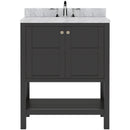 Modern Fittings Winterfell 30" Single Bath Vanity with White Marble Top and Square Sink