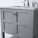 Modern Fittings Winterfell 30" Single Bath Vanity with White Marble Top and Square Sink Nickel Faucet