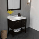 Modern Fittings Winterfell 36" Single Bath Vanity with Calacatta Quartz Top and Round Sink Nickel Faucet