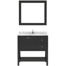 Modern Fittings Winterfell 36" Single Bath Vanity with Cultured Marble Quartz Top and Round Sink Nickel Faucet