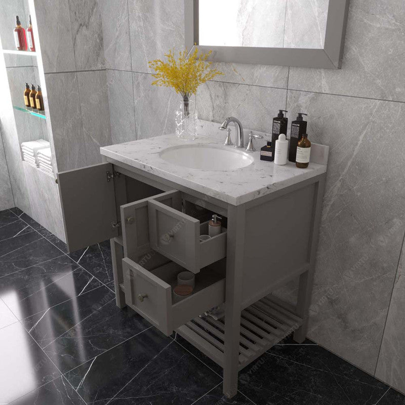 Modern Fittings Winterfell 36" Single Bath Vanity with Cultured Marble Quartz Top and Round Sink