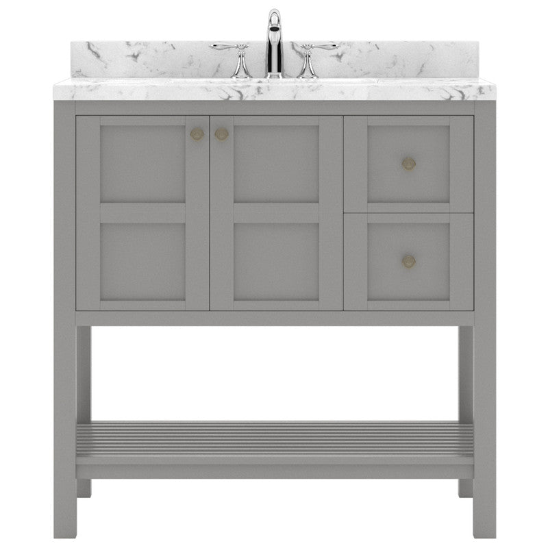 Modern Fittings Winterfell 36" Single Bath Vanity with Cultured Marble Quartz Top and Round Sink