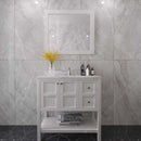 Modern Fittings Winterfell 36" Single Bath Vanity with Cultured Marble Quartz Top and Round Sink Nickel Faucet