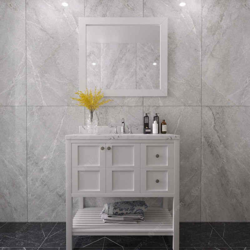 Modern Fittings Winterfell 36" Single Bath Vanity with Cultured Marble Quartz Top and Round Sink