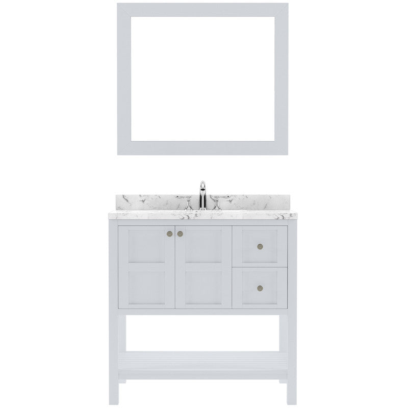 Modern Fittings Winterfell 36" Single Bath Vanity with Cultured Marble Quartz Top and Round Sink