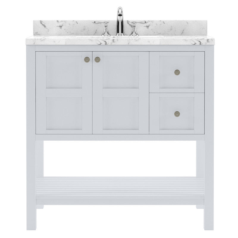 Modern Fittings Winterfell 36" Single Bath Vanity with Cultured Marble Quartz Top and Square Sink