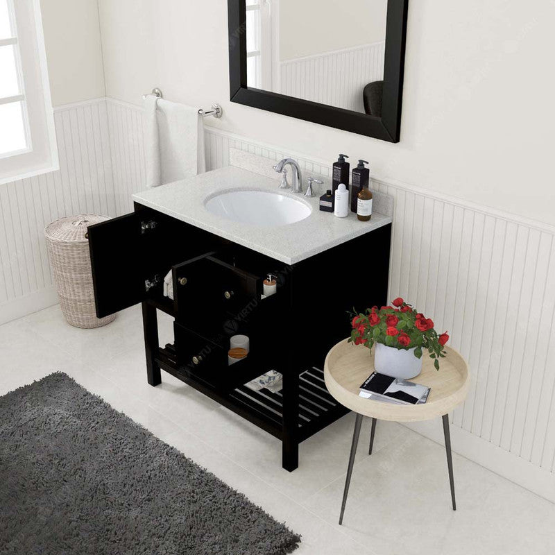 Modern Fittings Winterfell 36" Single Bath Vanity with Dazzle Quartz Top and Round Sink