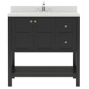 Modern Fittings Winterfell 36" Single Bath Vanity with Dazzle Quartz Top and Round Sink