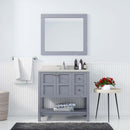 Modern Fittings Winterfell 36" Single Bath Vanity with Dazzle White Quartz Top and Round Sink Nickel Faucet