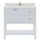 Modern Fittings Winterfell 36" Single Bath Vanity with Dazzle Quartz Top and Round Sink