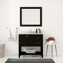 Modern Fittings Winterfell 36" Single Bath Vanity with Dazzle White Quartz Top and Square Sink Nickel Faucet