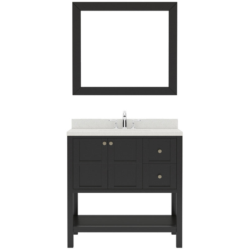 Modern Fittings Winterfell 36" Single Bath Vanity with Dazzle Quartz Top and Square Sink