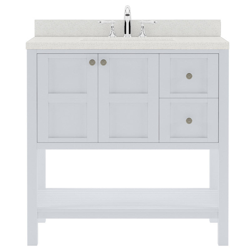 Modern Fittings Winterfell 36" Single Bath Vanity with Dazzle Quartz Top and Square Sink