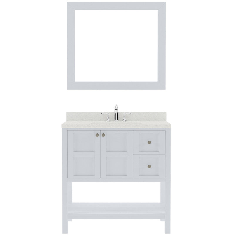 Modern Fittings Winterfell 36" Single Bath Vanity with Dazzle Quartz Top and Square Sink