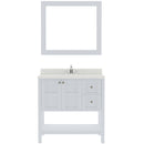 Modern Fittings Winterfell 36" Single Bath Vanity with Dazzle White Quartz Top and Square Sink Nickel Faucet