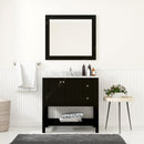 Modern Fittings Winterfell 36" Single Bath Vanity with White Marble Top and Square Sink Nickel Faucet