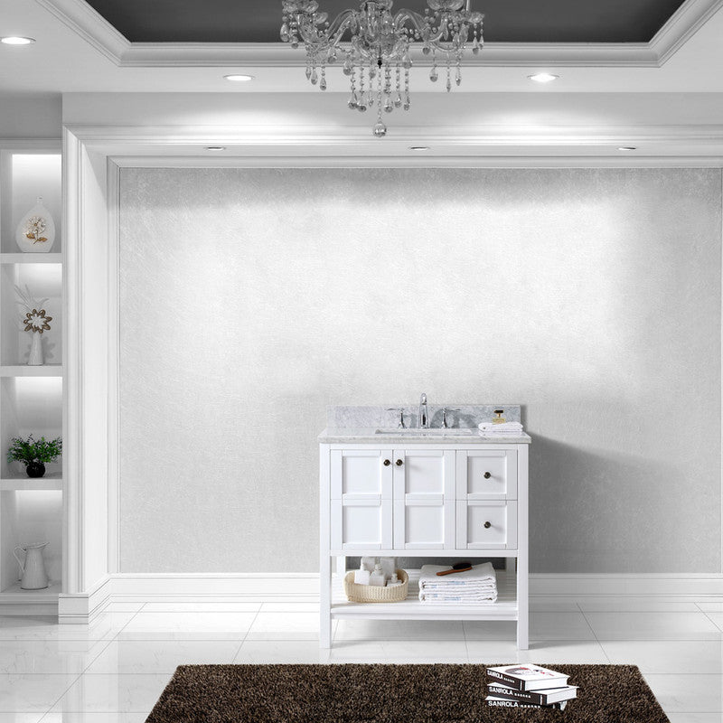 Modern Fittings Winterfell 36" Single Bath Vanity with Marble Top and Square Sink