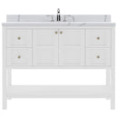 Modern Fittings Winterfell 48" Single Bath Vanity with Calacatta Quartz Top and Round Sink