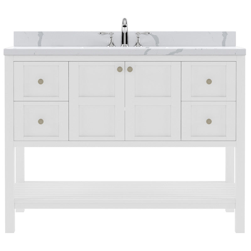 Modern Fittings Winterfell 48" Single Bath Vanity with Calacatta Quartz Top and Round Sink