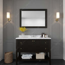 Modern Fittings Winterfell 48" Single Bath Vanity with Calacatta Quartz Top and Square Sink Nickel Faucet