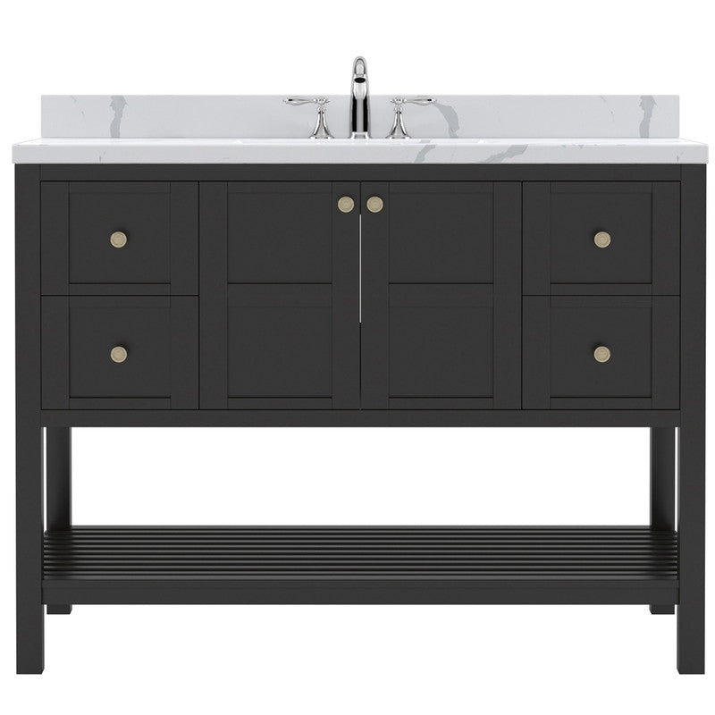 Modern Fittings Winterfell 48" Single Bath Vanity with Calacatta Quartz Top and Square Sink